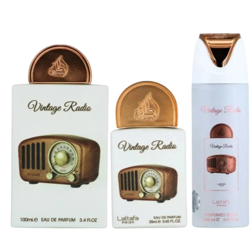 Lattafa Vintage Radio gift set - + + deospray