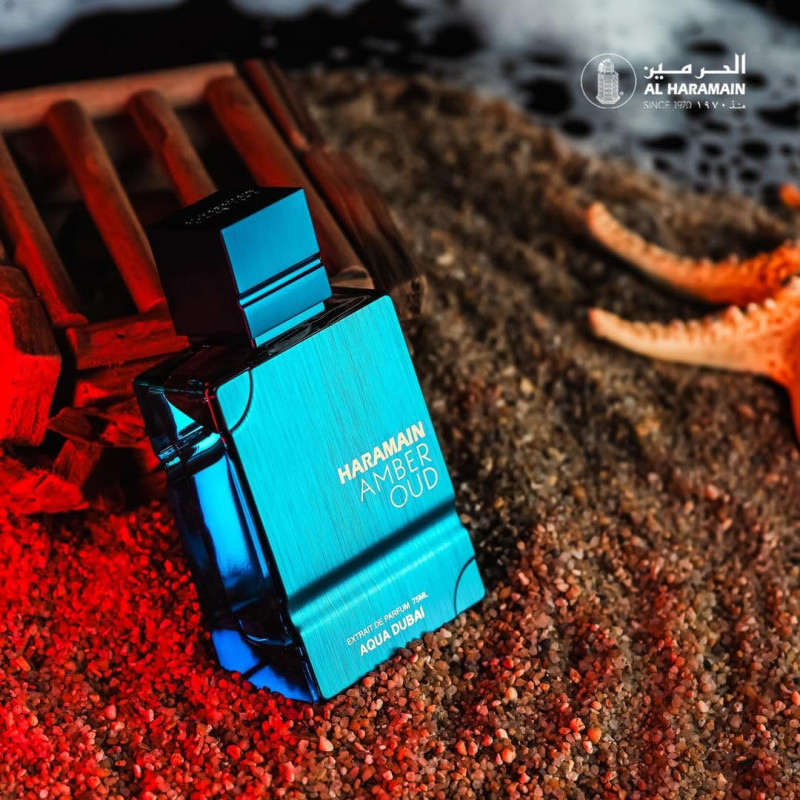 Al Haramain Amber Oud Aqua Dubai gift set (EXP 75 ml + EXP 30 ml + body mist 250 ml) - Image 5